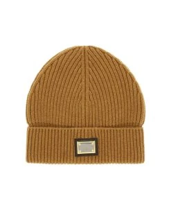 Dolce & Gabbana Beanie Hat With Logo Plate