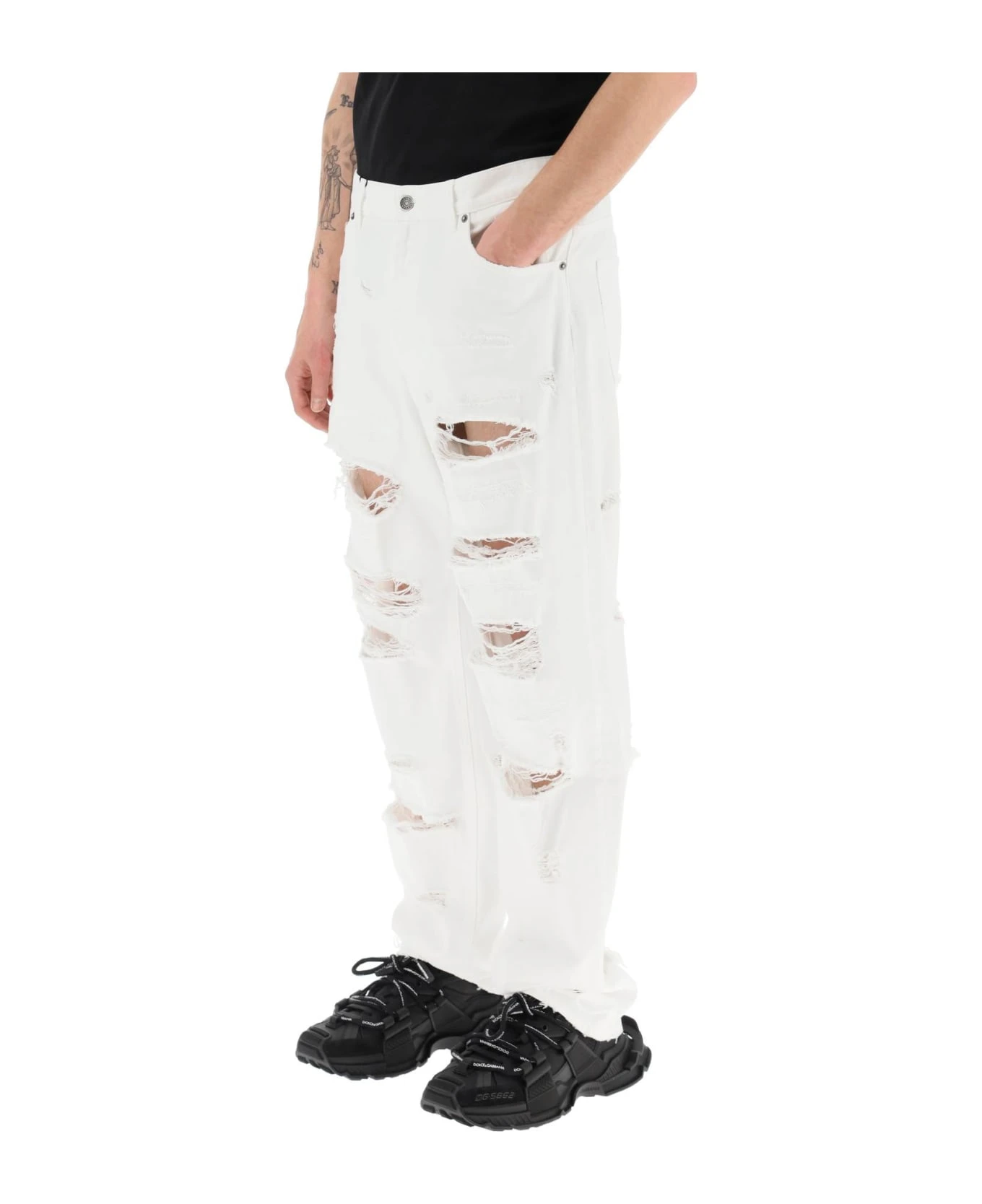 Dolce & Gabbana Baggy-fit Re-edition Jeans In Destroyed Denim 4 Dolce & Gabbana Baggy-fit Re-edition Jeans In Destroyed Denim - Image 4