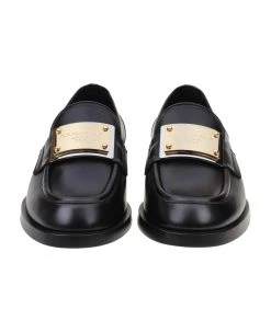 Dolce & Gabbana Leather Moccasin With Logo Plate -Stylish Men-Dolce & Gabbana 057a447bd999dd331329469d68719f67