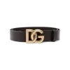 Dolce & Gabbana Brown Leather Belt With Dg Buckle