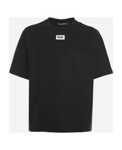 Dolce & Gabbana Cotton T-shirt With Logo Patch -Stylish Men-Dolce & Gabbana 0cb41a79bd6691f60cbe382f062df102 1