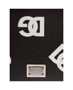 Dolce & Gabbana Black Bi-fold Wallet With All-over Dg Logo Print In Grainy Leather Man -Stylish Men-Dolce & Gabbana 0f5f56235759d9f8feccc18393527a31