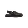 Dolce & Gabbana Black Clogs With Buclkle And Logo Plaque In Smooth Leather Man