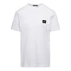 Dolce & Gabbana White Crewneck T-shirt With Logo Plate In Cotton Man
