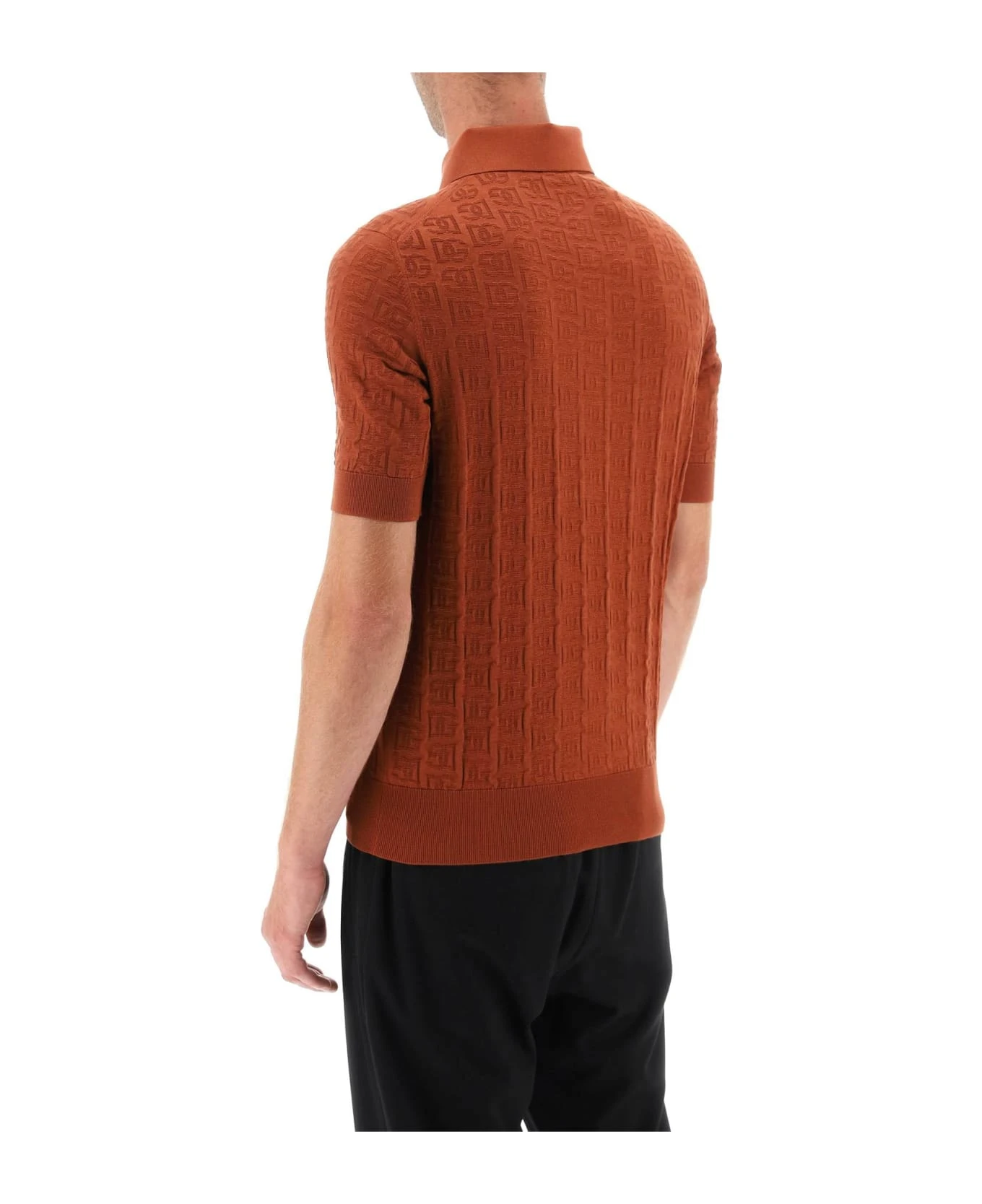 Dolce & Gabbana Polo Shirt In Monogram Jacquard Knit 3 Dolce & Gabbana Polo Shirt In Monogram Jacquard Knit - Image 3
