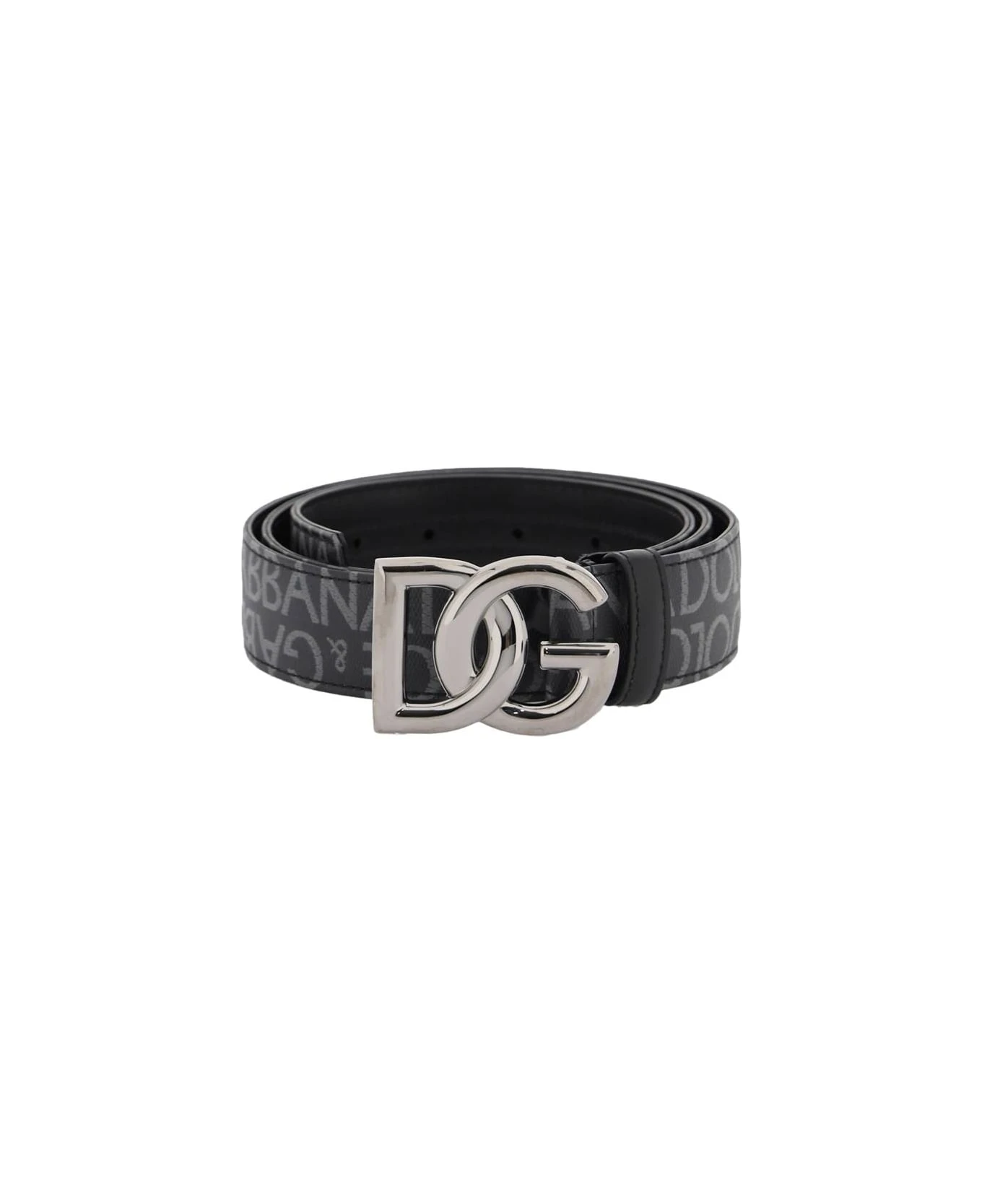 Dolce & Gabbana Coated Jacquard Logo Belt With Dg Buckle 1 Dolce & Gabbana Coated Jacquard Logo Belt With Dg Buckle