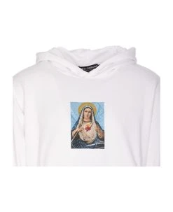 Dolce & Gabbana Printed Hoodie With Termostrass -Stylish Men-Dolce & Gabbana 1fa2b86d756112181a8da29d10fb4a75