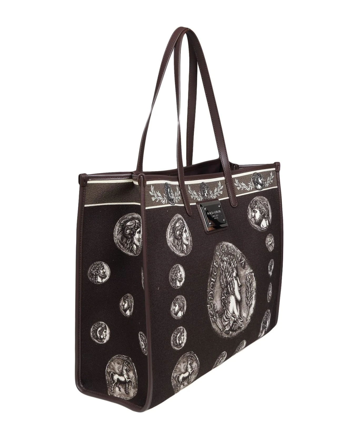 Dolce & Gabbana Coin Print Canvas Shopping Bag 2 Dolce & Gabbana Coin Print Canvas Shopping Bag - Image 2