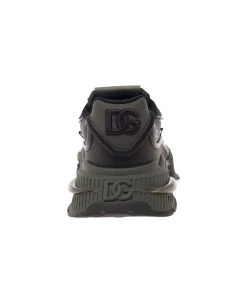 Dolce & Gabbana 'airmaster' Black Low Top Sneaker With Logo Tag And Embroidery In Leather And Mixed Materials Man -Stylish Men-Dolce & Gabbana 2254999906aee8379e92f37982fcc167