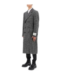 Dolce & Gabbana Re-edition Coat In Houndstooth Wool -Stylish Men-Dolce & Gabbana 2437317a469dc97c649c266d1323b7f1