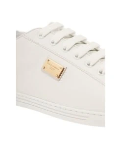 Dolce & Gabbana 'portofino' White Monocrom Low Top Sneakers With Logo Plaque In Leather Man -Stylish Men-Dolce & Gabbana 2461f9d0554044e6aebef76eadc39d3d