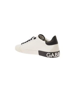 Dolce & Gabbana 'portofino' White Low Top Sneakers With Logo Lettering Detail In Smooth Leather Man -Stylish Men-Dolce & Gabbana 290ad3d437eac58a119a31d4191d239b