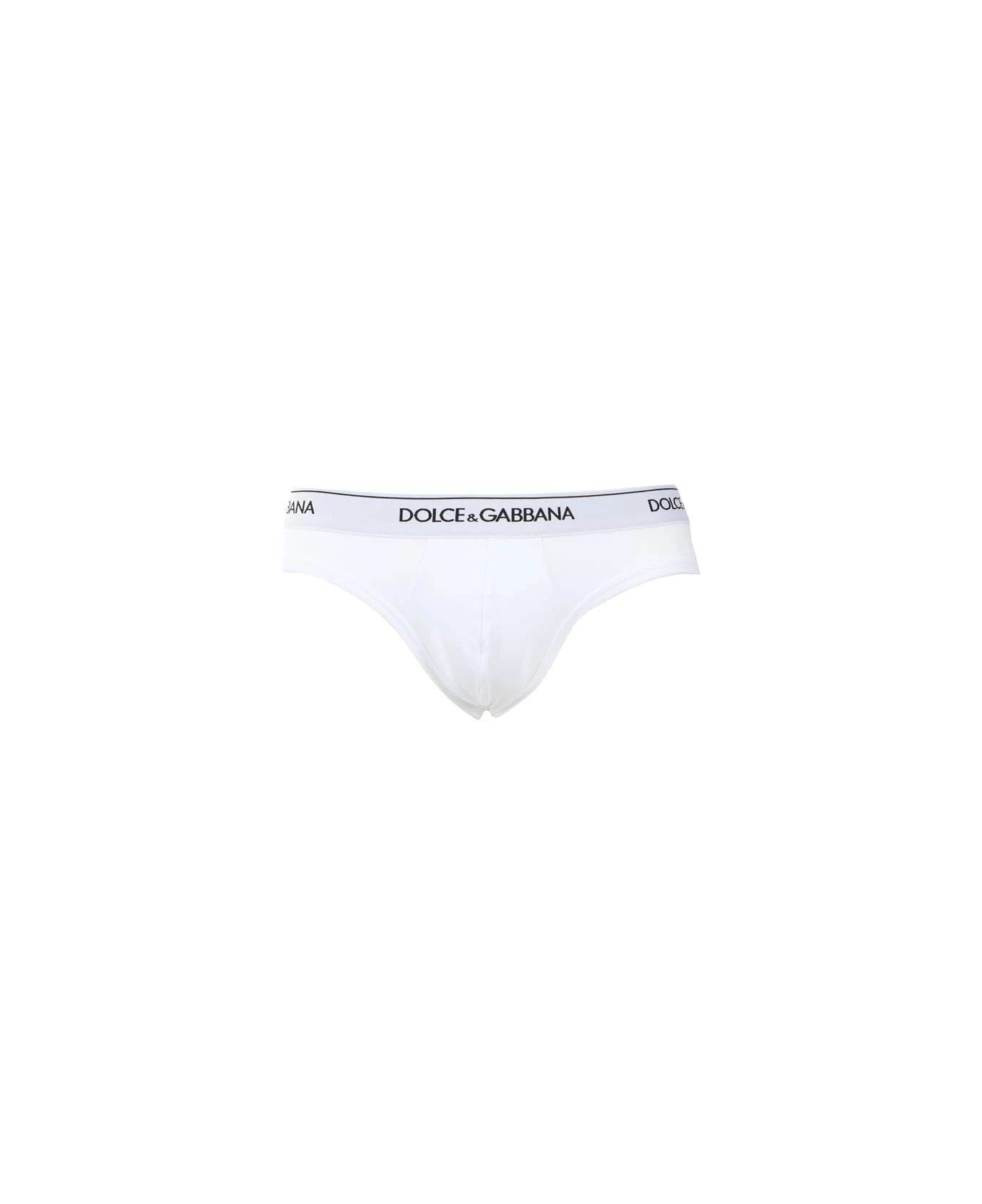 Dolce & Gabbana Set Of Two Stretch Cotton Briefs With Contrasting Logo 2 Dolce & Gabbana Set Of Two Stretch Cotton Briefs With Contrasting Logo - Image 2