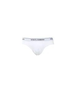 Dolce & Gabbana Set Of Two Stretch Cotton Briefs With Contrasting Logo