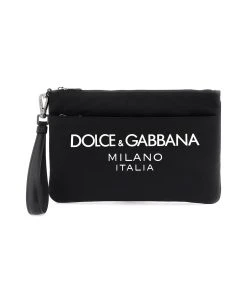 Dolce & Gabbana Nylon Pouch With Rubberized Logo