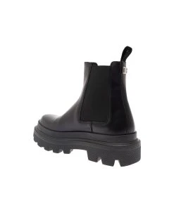 Dolce & Gabbana Black Chelsea Ankle Boots With Chunky Platform With Logo Plaque In Leather Blend Man -Stylish Men-Dolce & Gabbana 3280987ffd5031719885a1754b93ba75