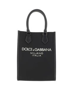 Dolce & Gabbana Small Nylon Bag With Rubberized Logo