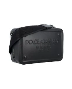 Dolce & Gabbana Logo-embossed Zipped Shoulder Bag -Stylish Men-Dolce & Gabbana 35e0668d5ef1a8676a0b86ded36e7f5d