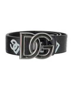 Dolce & Gabbana Dg All-over Logo Leather Belt