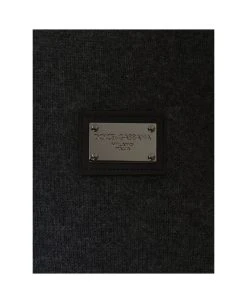 Dolce & Gabbana Grey Crewneck Sweater With Metal Logo Plaque In Wool And Cashmere Man -Stylish Men-Dolce & Gabbana 396ce69d27c1e3d22fd23bb27cd96a8b