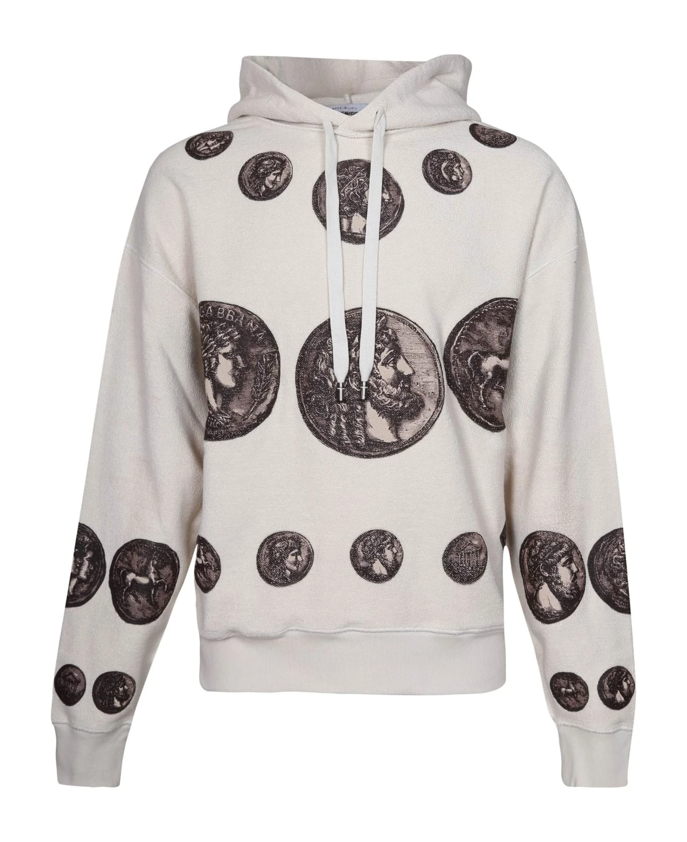 Dolce & Gabbana Cotton Sweatshirt With Coin Print 1 Dolce & Gabbana Cotton Sweatshirt With Coin Print
