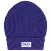 Dolce & Gabbana Logo Patch Rib-knit Beanie