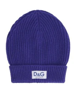 Dolce & Gabbana Logo Patch Rib-knit Beanie
