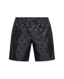 Dolce & Gabbana Monogram Jacquard Drawstring Swim Shorts