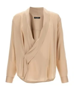 Dolce & Gabbana Wide Neckline Silk Shirt