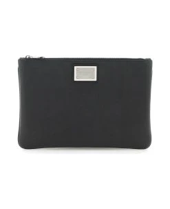 Dolce & Gabbana Leather & Nylon Pouch