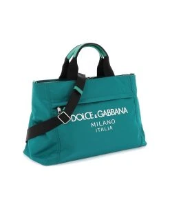 Dolce & Gabbana Rubberized Logo Nylon Duffle Bag -Stylish Men-Dolce & Gabbana 46804df5ca97903d6a23f8b609835d3f