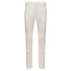 Dolce & Gabbana White Slim Pants With Covered Button In Wool And Silk Blend Man