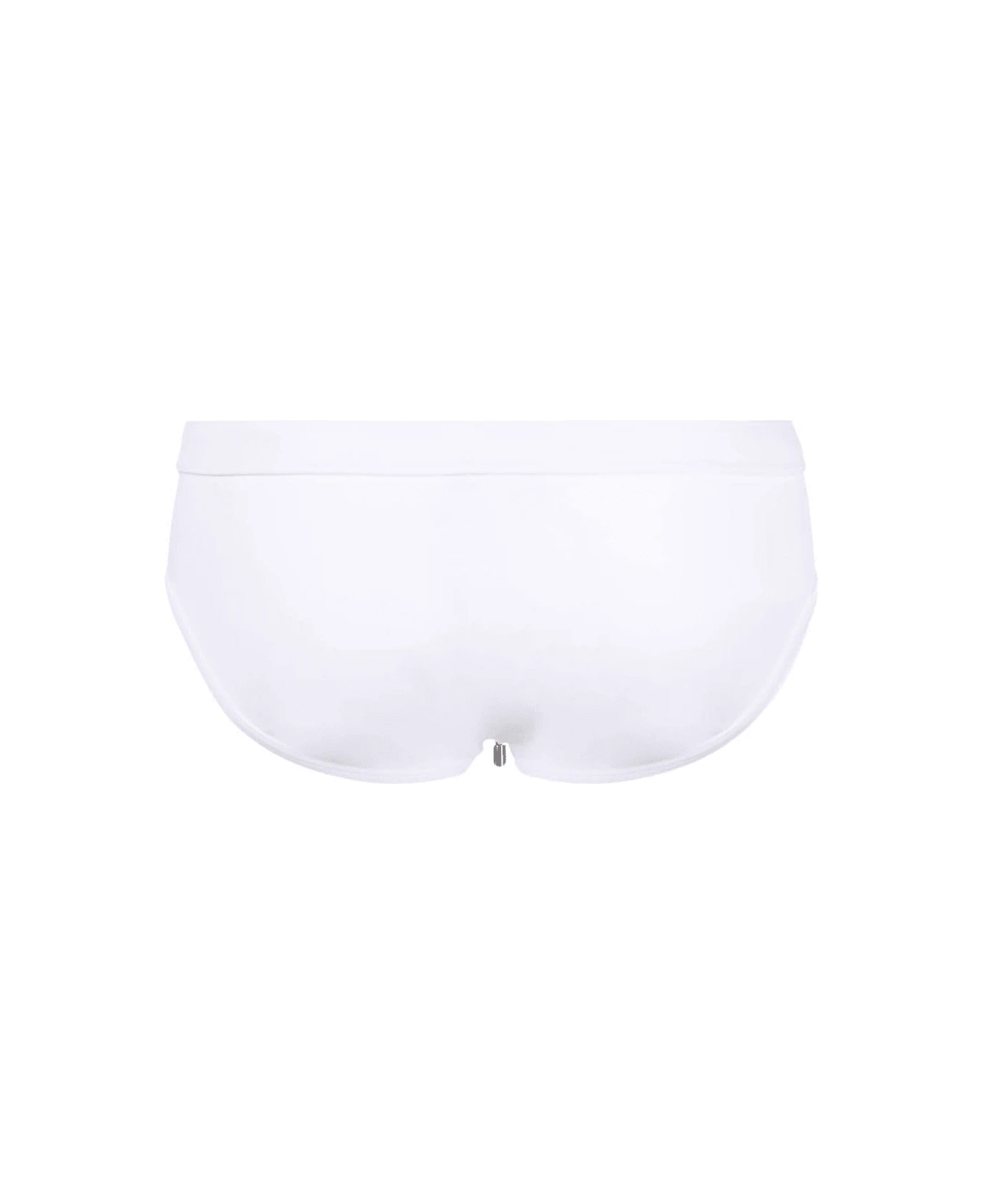 Dolce & Gabbana White Swim Briefs With Branded Drawstring And Logo Tag In Stretch Polyamide Man 2 Dolce & Gabbana White Swim Briefs With Branded Drawstring And Logo Tag In Stretch Polyamide Man - Image 2
