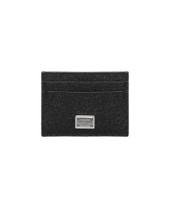 Dolce & Gabbana Calfskin Card Holder With Metallic Logo