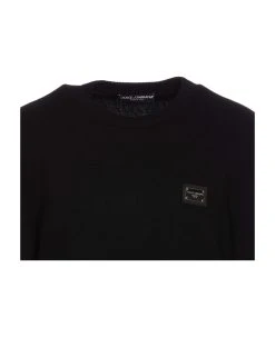 Dolce & Gabbana Logo Plaque Wool Sweater -Stylish Men-Dolce & Gabbana 4ad1911e5059c18ca5eca8804df1c2c7