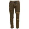 Dolce & Gabbana Brown Straight Jeans With Rips In Cotton Denim Man