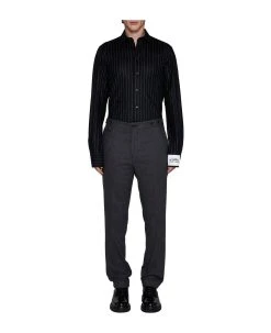 Dolce & Gabbana Logo Patch Tailored Stretch Pants -Stylish Men-Dolce & Gabbana 4bbab0dd49f5602f48d3840739f8335b