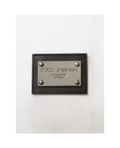 Dolce & Gabbana White Crewneck T-shirt With Logo Plate In Cotton Man -Stylish Men-Dolce & Gabbana 515e8212ae67fb85143cece3b5c453e6