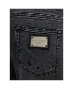 Dolce & Gabbana Grey Five-pockets Slim Jeans With Logo Plaque In Stretch Cotton Denim Man 5 Dolce & Gabbana Grey Five-pockets Slim Jeans With Logo Plaque In Stretch Cotton Denim Man -Stylish Men-Dolce & Gabbana 54150bbbfbc7e13831e3532c2f20c71e