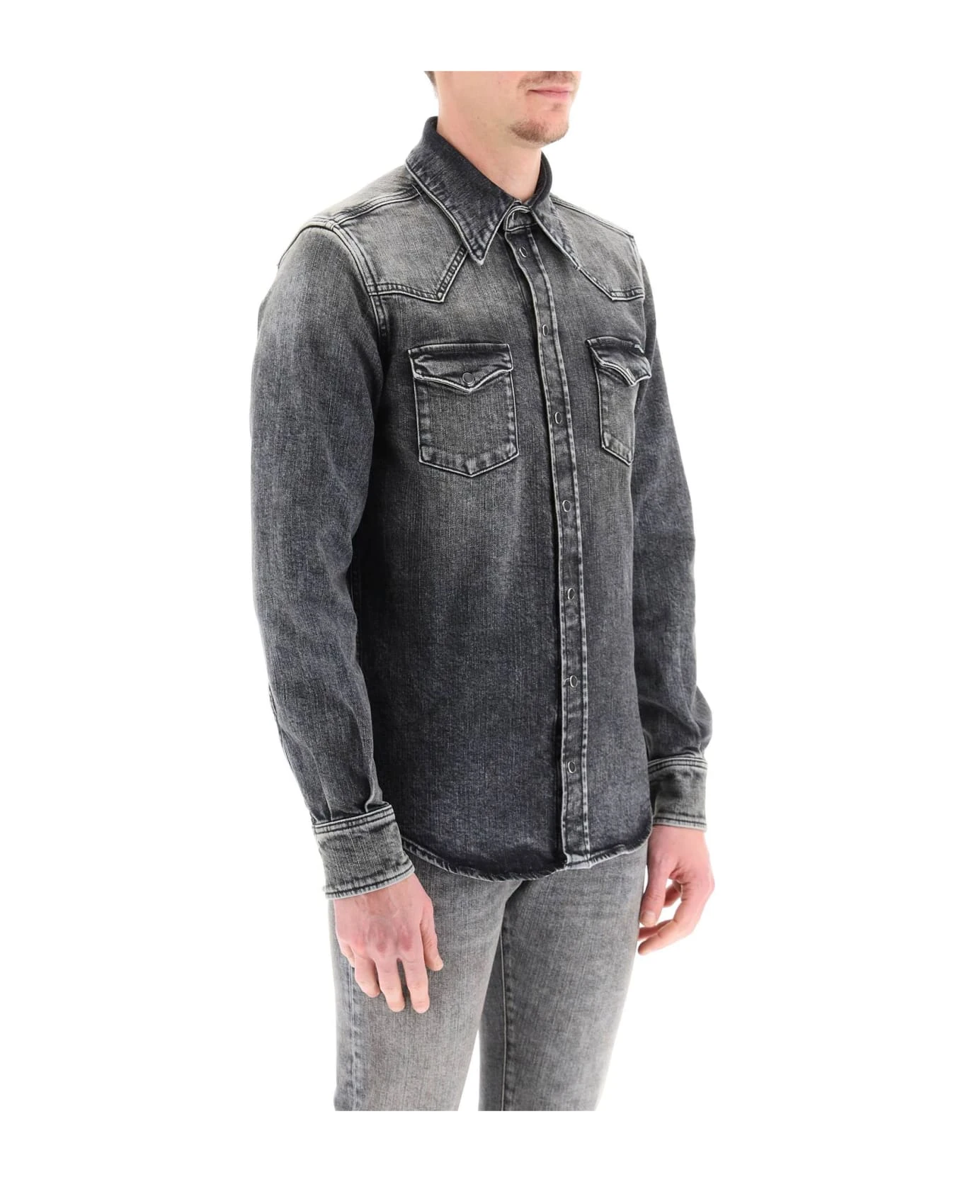 Dolce & Gabbana Western Shirt In Stretch Denim 2 Dolce & Gabbana Western Shirt In Stretch Denim - Image 2