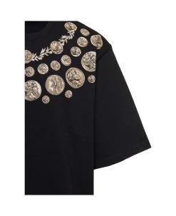 Dolce & Gabbana Black Oversized T-shirt With 'monete' Print Detail In Cotton Man -Stylish Men-Dolce & Gabbana 5e1104f667cc226a362a2e61dd817183