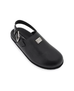 Dolce & Gabbana Leather Clogs With Buckle -Stylish Men-Dolce & Gabbana 605a27b0d6deebf1c88132121101f55d