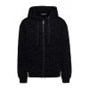 Dolce & Gabbana Black Hoodie With All-over Tonal Logo Print In Cotton Man