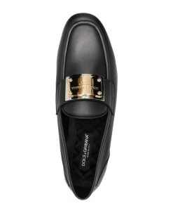 Dolce & Gabbana Leather Logo Loafers -Stylish Men-Dolce & Gabbana 6746f519be0af9cfadf5dc73eadd0609