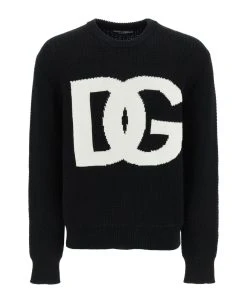 Dolce & Gabbana Crewneck Pullover With Jacquard Logo