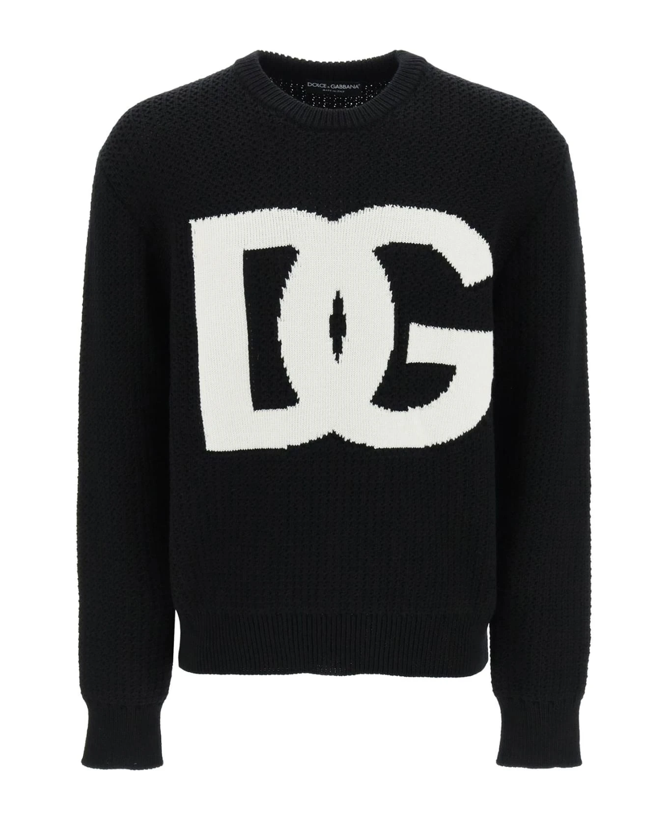 Dolce & Gabbana Crewneck Pullover With Jacquard Logo 1 Dolce & Gabbana Crewneck Pullover With Jacquard Logo