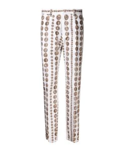 Dolce & Gabbana Coins Print Stretch Drill Trousers