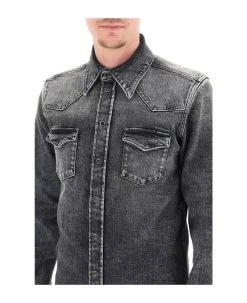 Dolce & Gabbana Western Shirt In Stretch Denim 7 Dolce & Gabbana Western Shirt In Stretch Denim -Stylish Men-Dolce & Gabbana 68ccf79a9e31b18623024c0d15727073