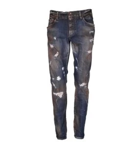 Dolce & Gabbana Slim Jeans With Sandblasted Effect