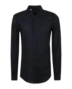 Dolce & Gabbana Slim Fit Plain Logo Plaque Shirt
